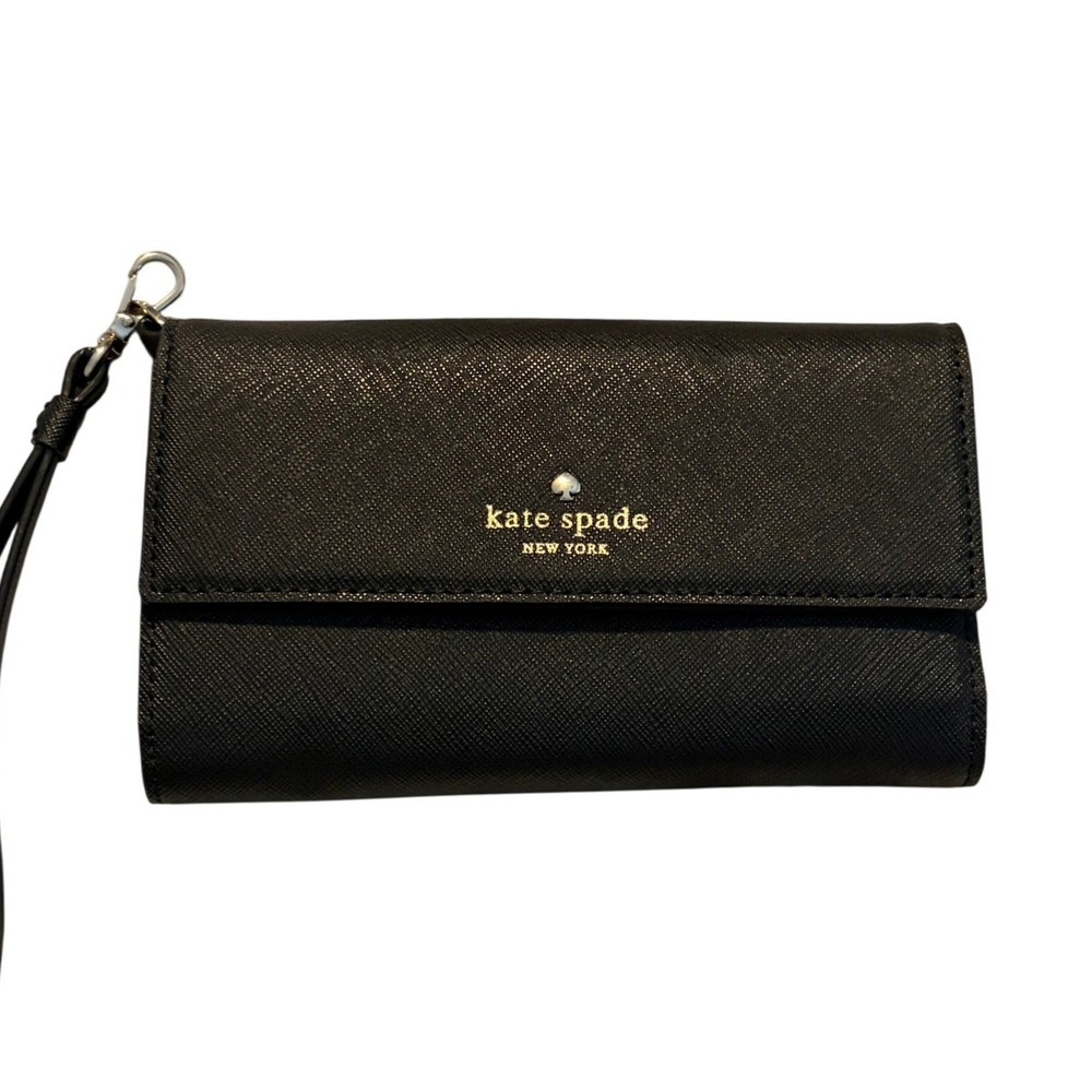 Kate Spade New York Cedar Street Leather Tri-Fold Wallet Wristlet Phone Case